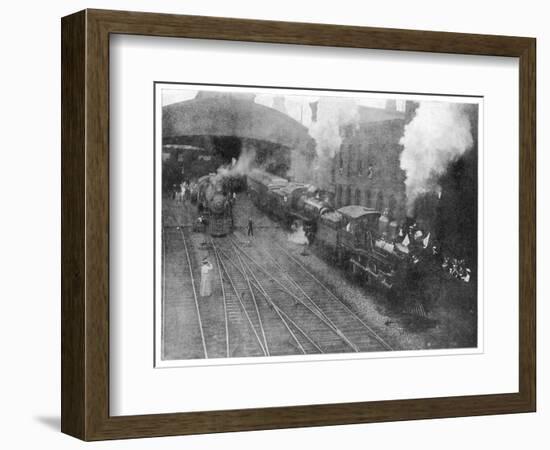 William Mckinley the Assassinated Presidents Funeral Train Leaving Buffalo-null-Framed Photographic Print