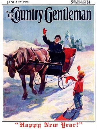 "'Happy New Year'," Country Gentleman Cover, January 1, 1928