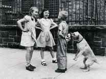 Dog Eating Ice Cream Cone Hidden behind Boy's Back-William Milnarik-Laminated Photographic Print