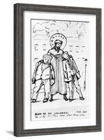 William Morris and Edward Burne-Jones Being Blessed by Chaucer, Cartoon, 1896-Edward Burne-Jones-Framed Giclee Print