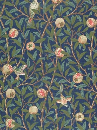 'Bird and Pomegranate' Wallpaper Design, printed by John Henry Dearle