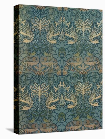 William Morris Peacock and Dragon Textile Design, C.1880-William Morris-Stretched Canvas