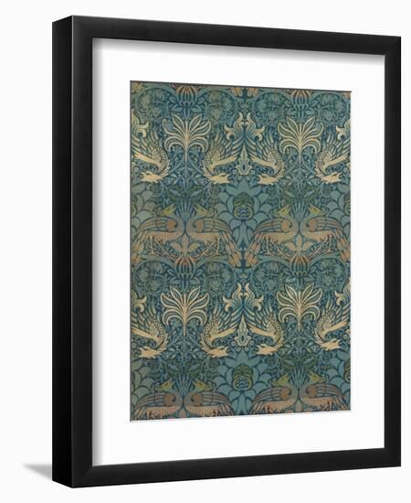 William Morris Peacock and Dragon Textile Design, C.1880-William Morris-Framed Giclee Print