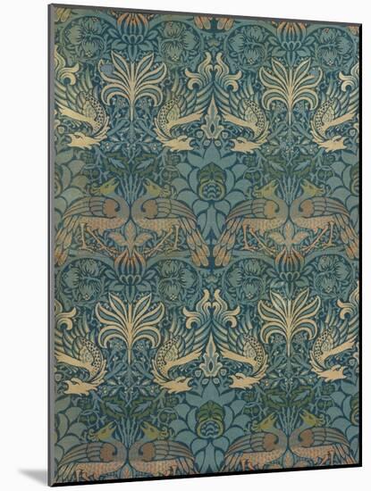 William Morris Peacock and Dragon Textile Design, C.1880-William Morris-Mounted Premium Giclee Print