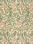 Acanthus Leaves and Wild Rose on a Crimson Background, Wallpaper Design-William Morris-Giclee Print