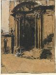 The Doorway of the Old Ashmolean Museum, Oxford (Pen & Ink, Black Chalk & Wash with White Heighteni-William Nicholson-Giclee Print