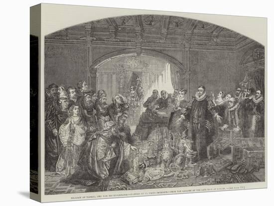 William of Nassau, and the Money-Lenders, from the Gallery of the Late King of Holland-Claude Jacquand-Stretched Canvas