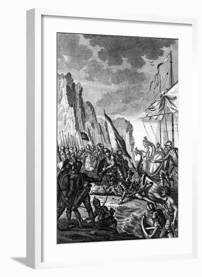 William of Normandy Lands on the English Coast-null-Framed Art Print