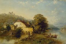 View on the River Inn near Swartz, Tyrol, 1849-William Oliver-Giclee Print