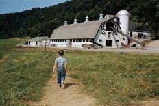 Boy Walking Towards a Barn-William P. Gottlieb-Photographic Print