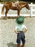 Boy Standing with Horse in a Field-William P. Gottlieb-Photographic Print