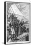 William Penn and Other Quakers Sail to the New World in the Welcome-Howard Pyle-Framed Stretched Canvas