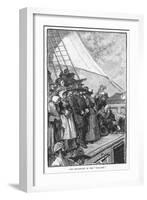 William Penn and Other Quakers Sail to the New World in the Welcome-Howard Pyle-Framed Art Print