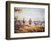 William Penn Arrives in America for the First Time and Meets a Native American in 1682-Thomas Birch-Framed Giclee Print