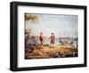 William Penn Arrives in America for the First Time and Meets a Native American in 1682-Thomas Birch-Framed Giclee Print