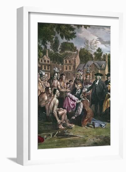 William Penn, English Quaker Colonist, Treating with Native North Americans, 1682 (1771-177)-Benjamin West-Framed Giclee Print