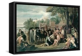 William Penn's Treaty with the Indians in November 1683, Painted 1771-72-Benjamin West-Framed Stretched Canvas