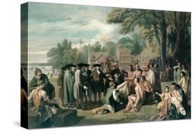 William Penn's Treaty with the Indians in November 1683, Painted 1771-72-Benjamin West-Stretched Canvas