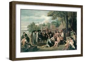 William Penn's Treaty with the Indians in November 1683, Painted 1771-72-Benjamin West-Framed Giclee Print