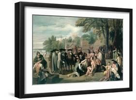William Penn's Treaty with the Indians in November 1683, Painted 1771-72-Benjamin West-Framed Giclee Print