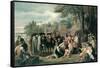 William Penn's Treaty with the Indians in November 1683, Painted 1771-72-Benjamin West-Framed Stretched Canvas