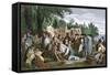 William Penn's Treaty with the Indians of Pennsylvania, 1680s-null-Framed Stretched Canvas