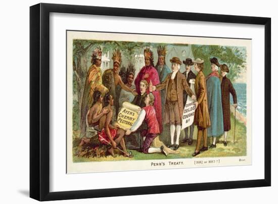 William Penn's Treaty with the North American Indians, 1682-null-Framed Giclee Print