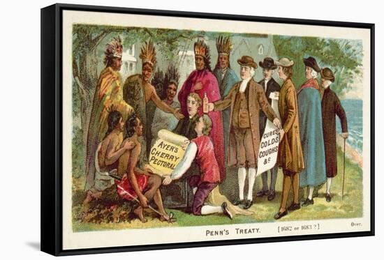 William Penn's Treaty with the North American Indians, 1682-null-Framed Stretched Canvas