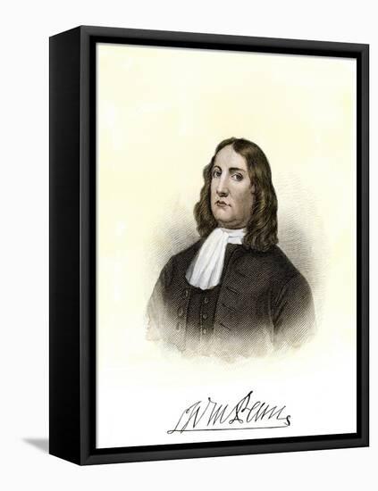 William Penn, with His Autograph-null-Framed Stretched Canvas