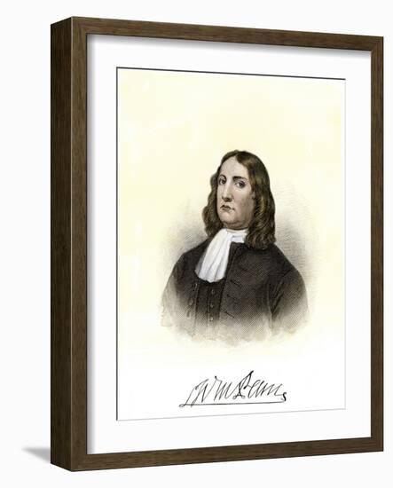 William Penn, with His Autograph-null-Framed Giclee Print