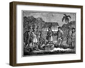 William Penn with Native Americans, English Quaker Colonist, 1830-null-Framed Giclee Print