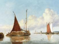 Barge Carrying Reeds on the Norfolk Broads-William Philip Barnes Freeman-Giclee Print