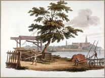 Men Moving Timber at Bankside, Southwark, London, C1810-William Pickett-Giclee Print