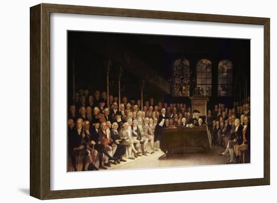 William Pitt Addressing the House of Commons on the French Declaration of Wars 1793-Anton Hickel-Framed Giclee Print