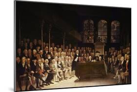 William Pitt Addressing the House of Commons on the French Declaration of Wars 1793-Anton Hickel-Mounted Giclee Print