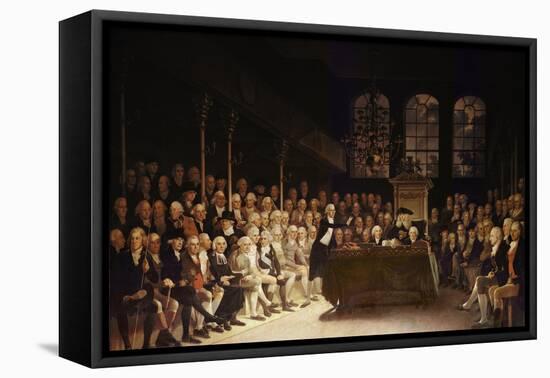 William Pitt Addressing the House of Commons on the French Declaration of Wars 1793-Anton Hickel-Framed Stretched Canvas