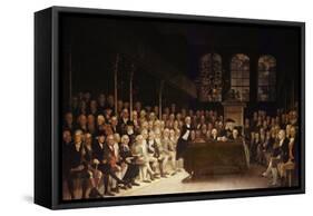 William Pitt Addressing the House of Commons on the French Declaration of Wars 1793-Anton Hickel-Framed Stretched Canvas