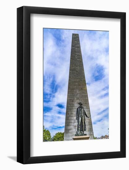 William Prescott Statue, Bunker Hill Battle Monument, Charlestown, Boston, Massachusetts.-William Perry-Framed Photographic Print