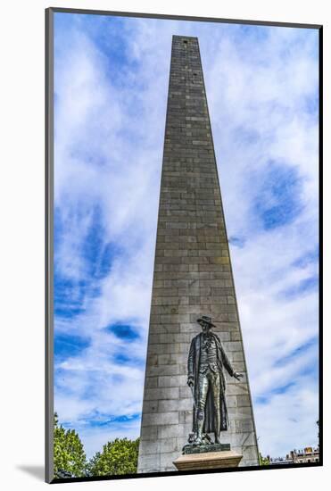 William Prescott Statue, Bunker Hill Battle Monument, Charlestown, Boston, Massachusetts.-William Perry-Mounted Photographic Print