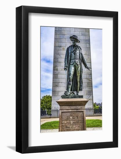 William Prescott Statue, Bunker Hill Battle Monument, Charlestown, Boston, Massachusetts.-William Perry-Framed Photographic Print
