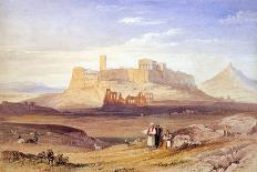 View of Athens with the Acropolis and the Odeon of Herodes Atticus, First Quarter of 19th C-William Purser-Stretched Canvas