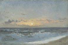 Sunset over the Sea, 1900 (Oil on Board)-William Pye-Stretched Canvas