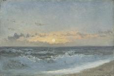 Sunset over the Sea, 1900 (Oil on Board)-William Pye-Mounted Giclee Print