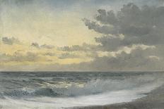 Sunset over the Sea, 1900 (Oil on Board)-William Pye-Stretched Canvas