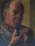 Portrait of a Man Lighting a Pipe-William Roberts-Giclee Print