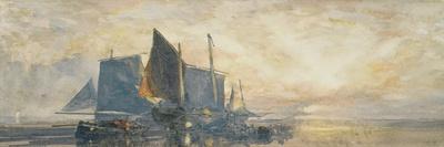 Fishing Boats at Anchor: Sunset, 19th Century-William Roxby Beverly-Laminated Giclee Print