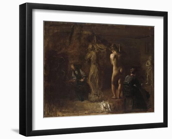 William Rush Carving His Allegorical Figure of the Schuylkill River, 1876-Thomas Cowperthwait Eakins-Framed Giclee Print