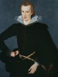 Portrait of a Man in a Slashed Black Doublet-William Segar-Giclee Print