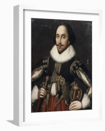 William Shakespeare (1564-1616) - représenté âgé de 34 ans-Louis Coblitz-Framed Giclee Print