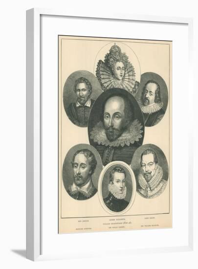 William Shakespeare and His Contemporaries-null-Framed Giclee Print